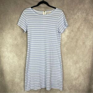 STS Sail To Sable Jetting To Jetties Striped Knit T-Shirt Dress In Blue Size M